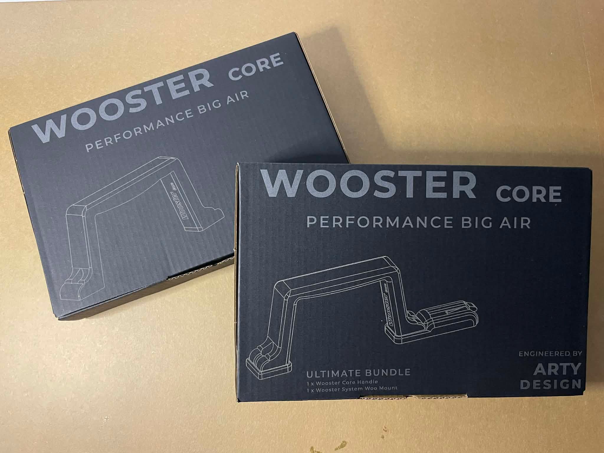 Wooster Core product packaging - premium matte black boxes engineered by Arty Design